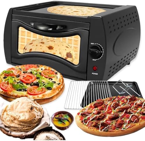 Hornos individuales para pizza Horno eléctrico para pizza, encimera Tandoor con control de temperatura, 15 litros para interior para Chapati, Roti