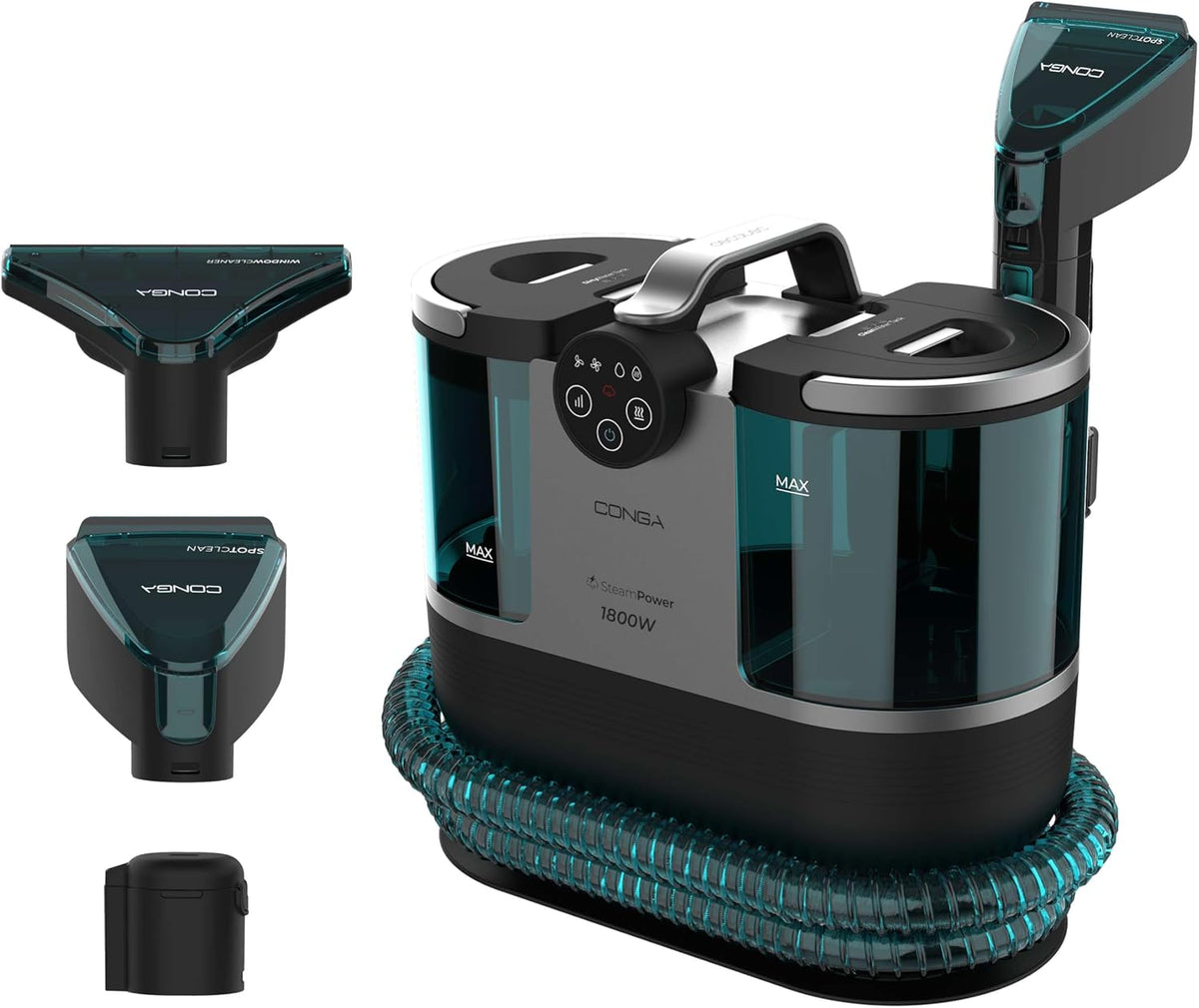 Cecotec Aspiradoras para alfombra, Limpiador Aspirador de Tapicerias y Alfombras con Cable Conga 7000 Carpet&Spot Clean Steam Max. 1700W, Vapor