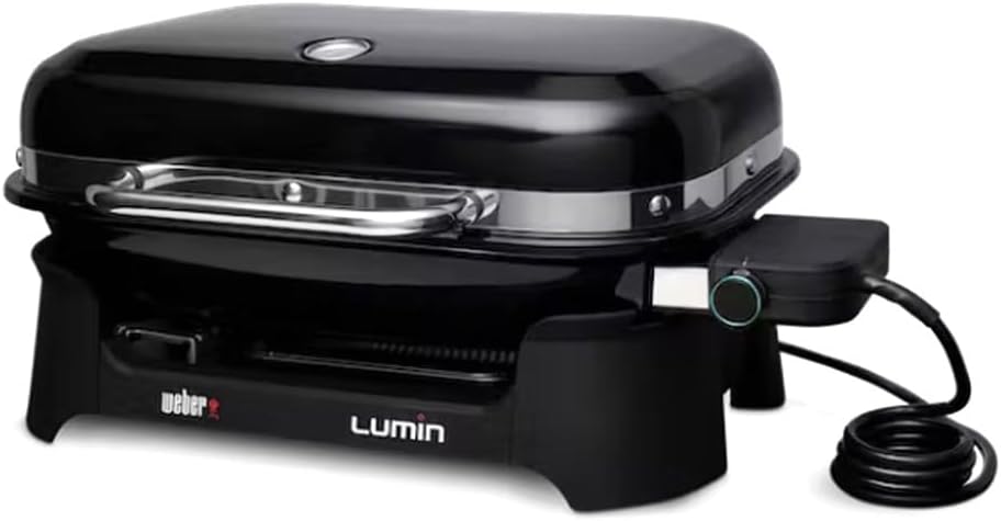 Weber Parrillas eléctricas de exterior, Lumin Barbacoa eléctrica/sellar, ahumar, cocinar al Vapor, cocinar y Mantener Caliente, hasta 315 °C