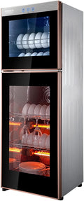 Generic Producto, Armario de esterilización de acero inoxidable 168L, armario vertical de desinfección para vajilla y platos, negro, 42 x 36, 5 x 129