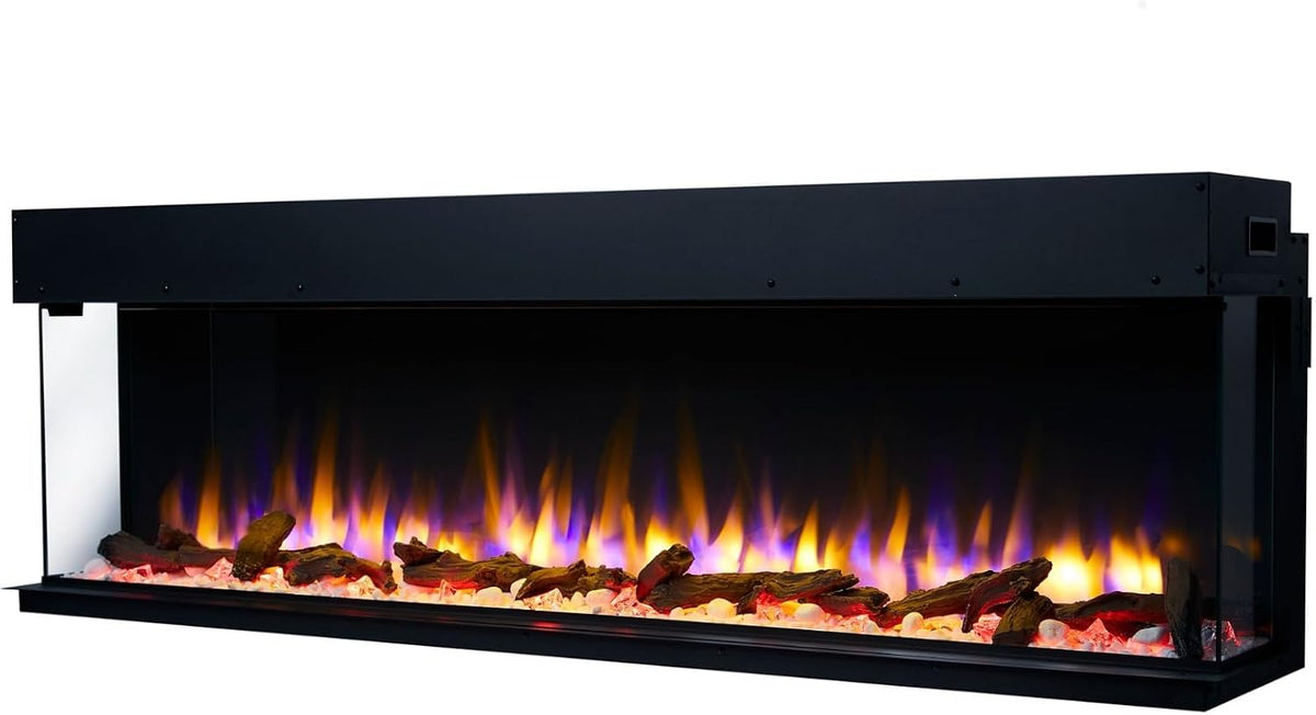 endeavour fires and fireplaces Chimenea eléctrica, Endeavour Fires Chimenea Eléctrica Rosedale 3D de 60'/1530mm para Pared Multimedia con Múltiples