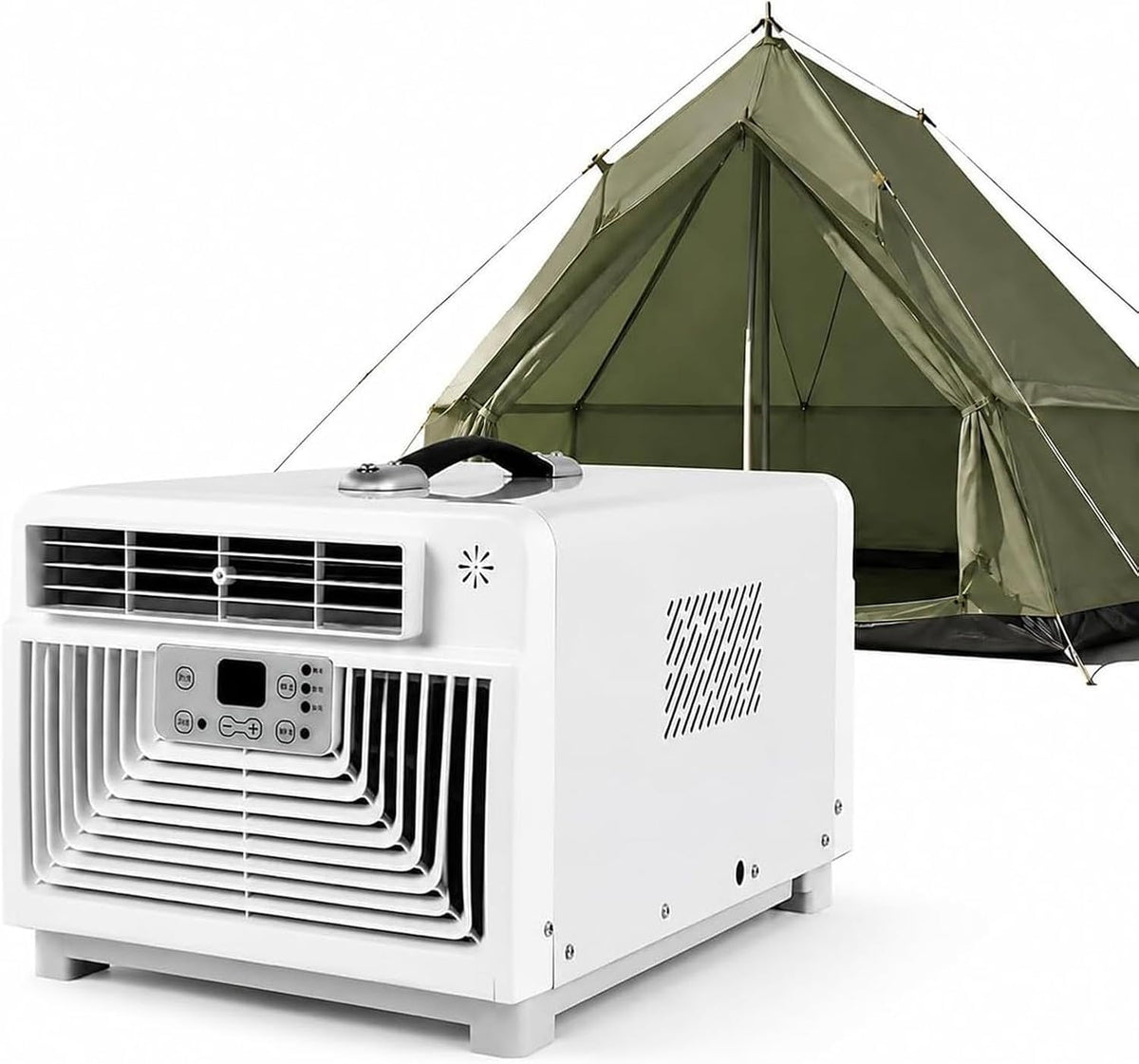 Aire acondicionado portátil de HOUXINZ, Portátil 3400 BTU para Camping, 4-en-1 AC Silencioso 300W, Enfriador Pequeño Sin Ventana para Caravana