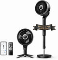Ventiladores de pedestal DREO, ventilador inteligente para dormitorio, ventilador de pie silencioso con oscilación 150° + 100°, motor DC, 12