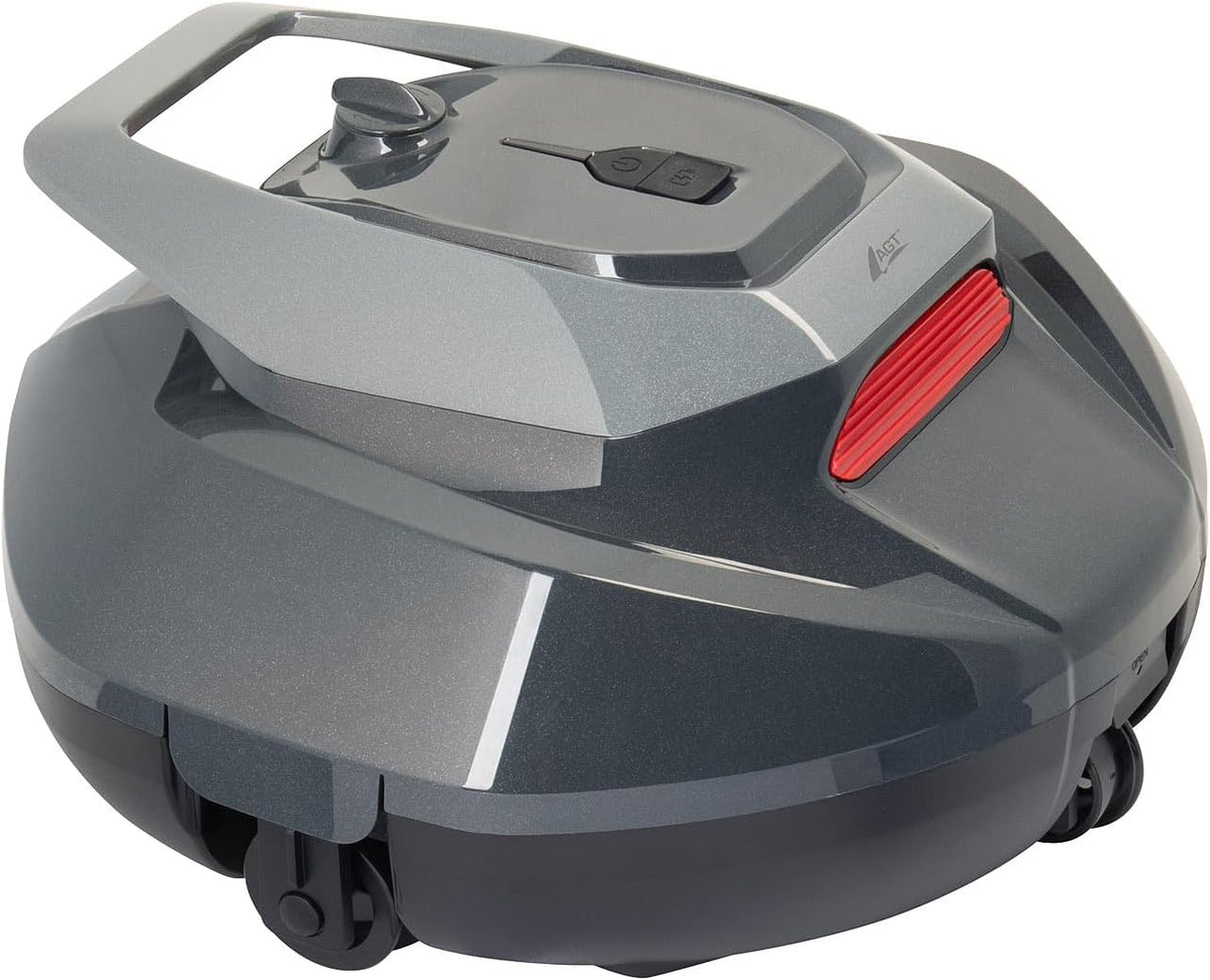 AGT Limpiafondos automático, Robot limpiapiscinas inalámbrico con batería, hasta 90 min, hasta 80 m²