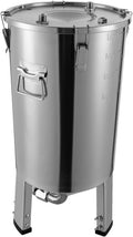 CHFUNE Fermentador, de cerveza con termómetro, recipiente de fermentación con enfriador para cerveza o fermentación de vino, caldera cónica de acero