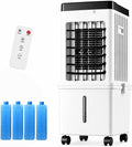 Aire acondicionado portátil Climatizador Evaporativo Silencioso 15L, Aire Acondicionado Portátil Sin Tubo con Mando a Distancia, Temporizador de 7, 5