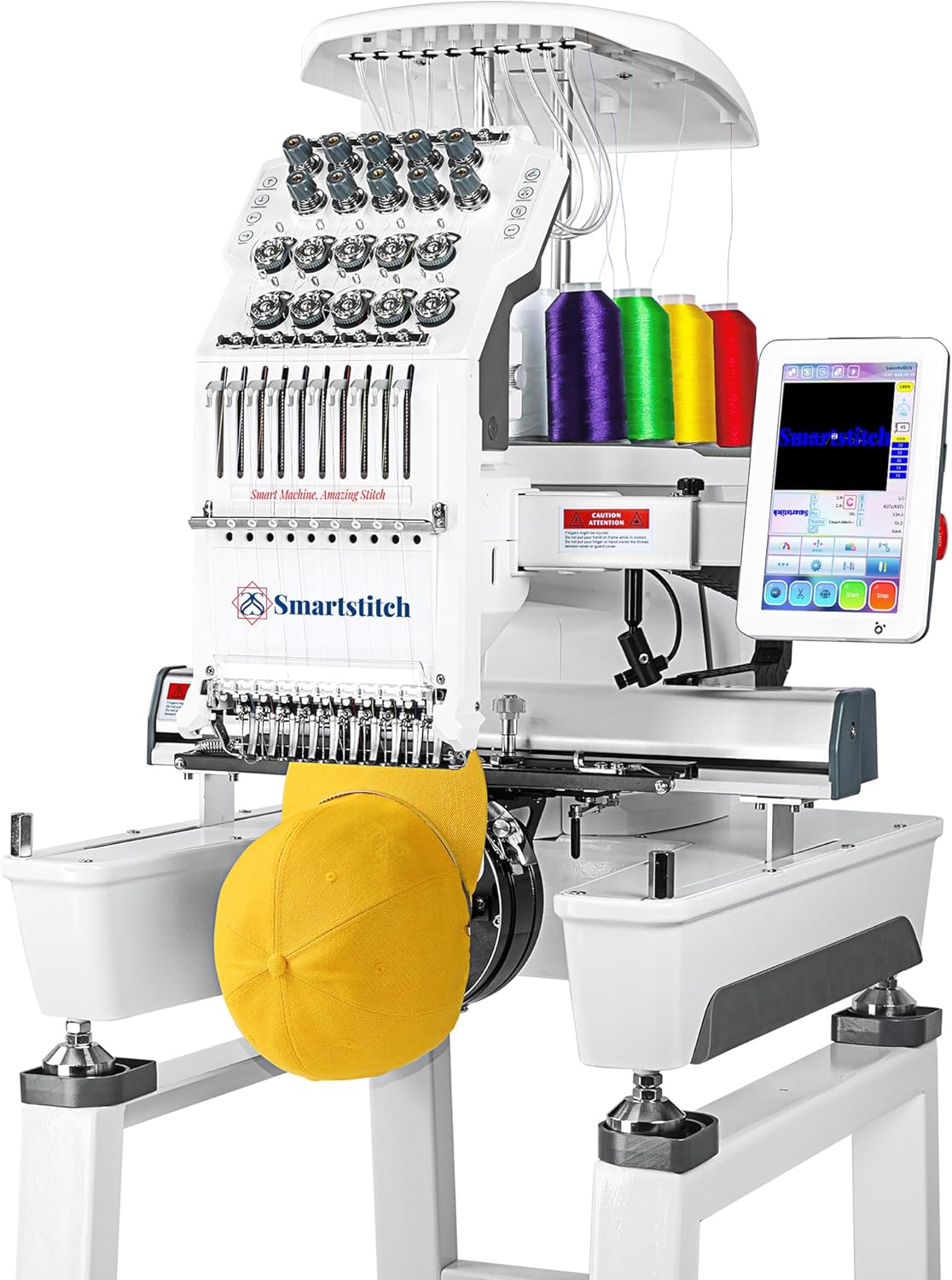 Máquinas de bordar S-1001 Máquina de Bordar Mejorada 10 Agujas, Velocidad Máxima 1200SPM, Pantalla Táctil 7', Área de Bordado 24x36cm(9, 5x14, 2')