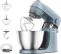 Robots de cocina Go KZM35.000GY Amasadora con Diseño Compacto y Bol de 4L, 3 Accesorios para Mezclar, 6 Velocidades, 30 cm de Alto y Asa para