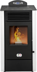 Calefacción de pellet STUFE A PELLET ITALIA, California WiFi de 8 kW: horno de convección, 91% de eficiencia, 70 m², tiempo de calefacción
