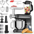 Fentic Robots de cocina, Batidora Amasadora 6 en 1, Robot de Cocina 2000W, Negro