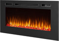 BALDERIA Chimenea eléctrica, empotrable Fiamma 40', Negro, Control Remoto